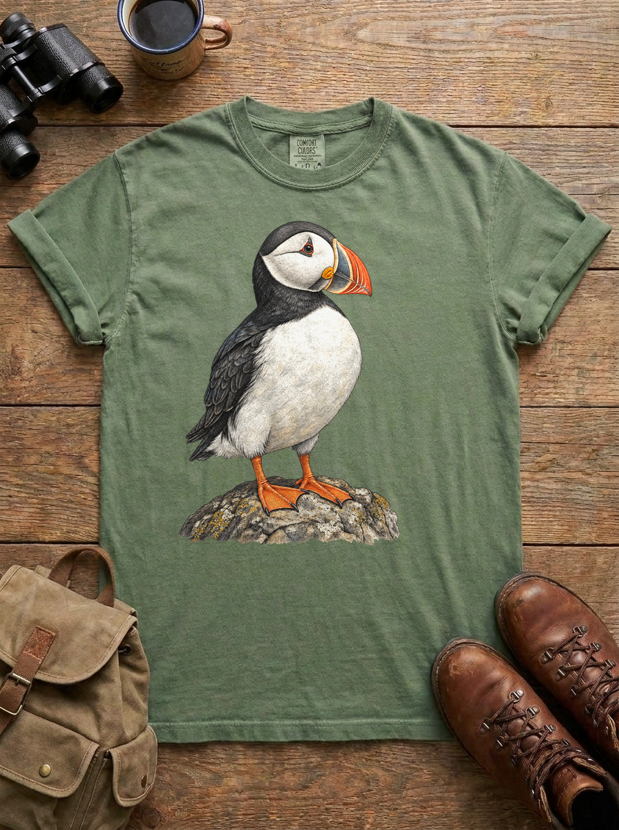 Atlantic Puffin Tee, Moss