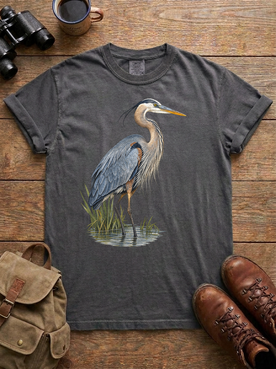 Great Blue Heron Tee, Pepper