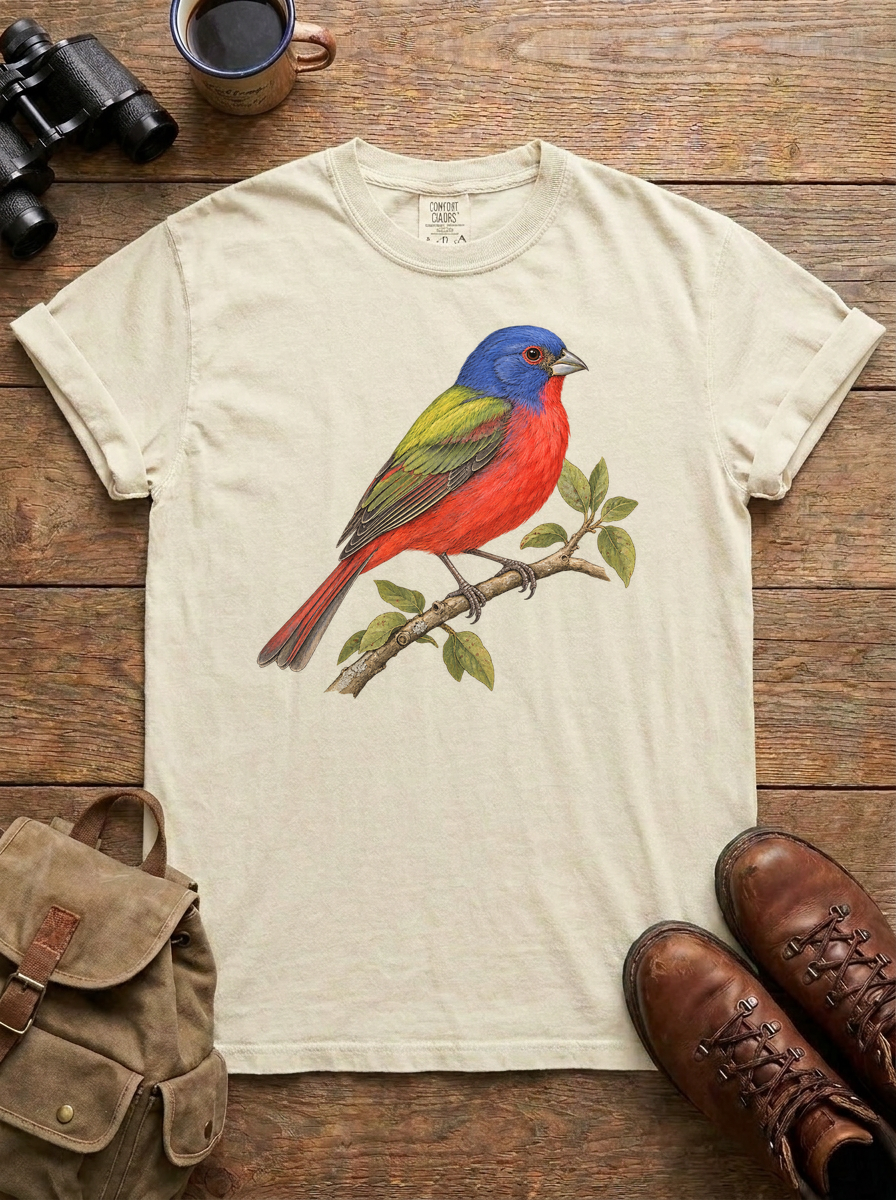 Painted Bunting Tee, Ivory