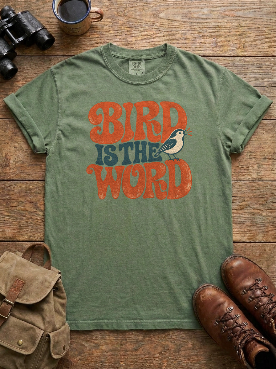 Bird Is the Word Tee, Moss