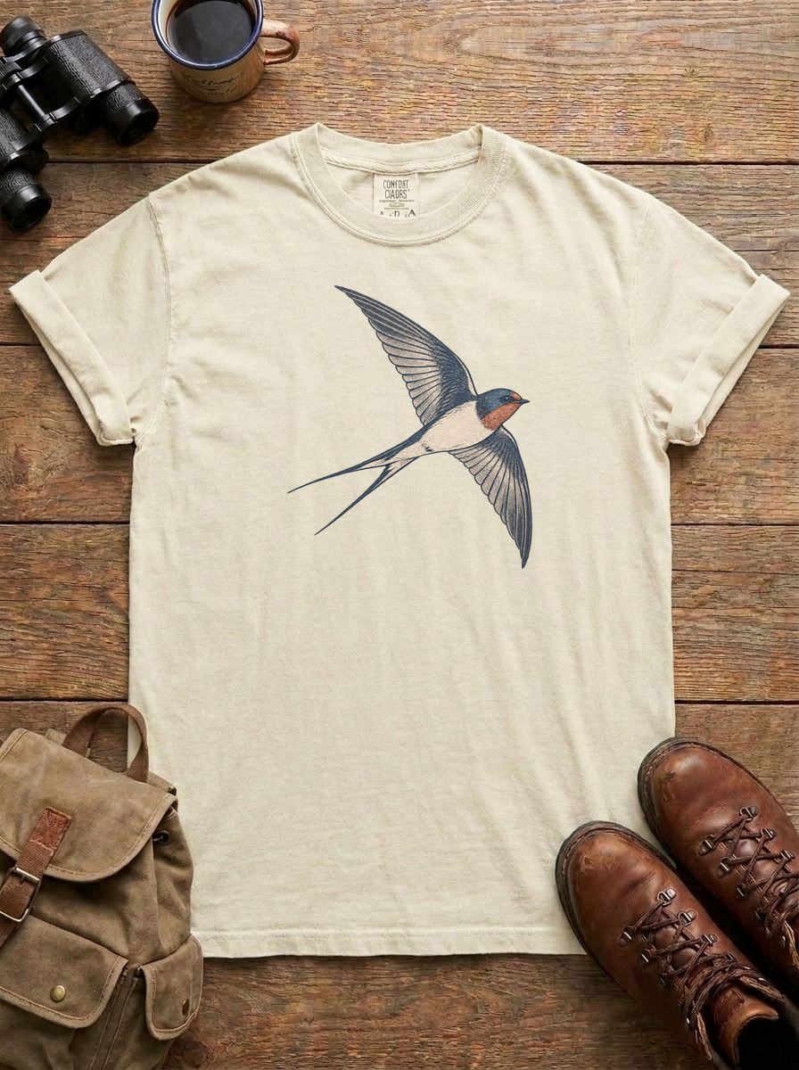 Swallow in Flight Tee, Ivory