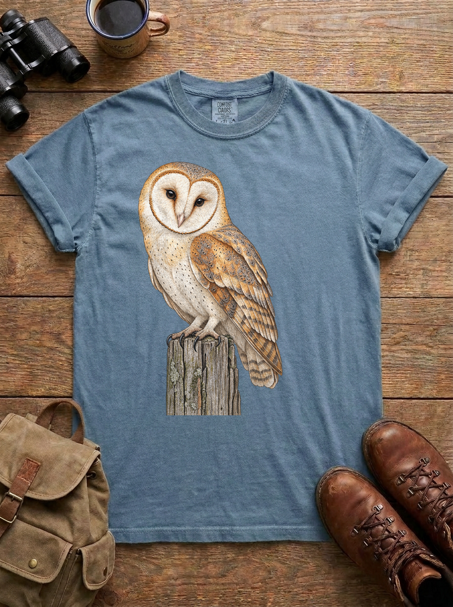 Barn Owl Tee, Blue Jean