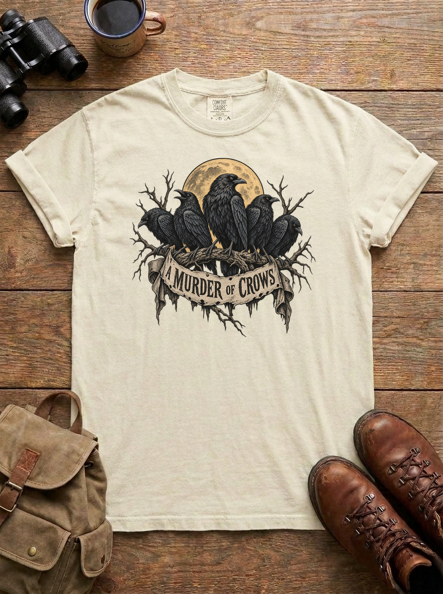 A Murder of Crows Tee, Ivory