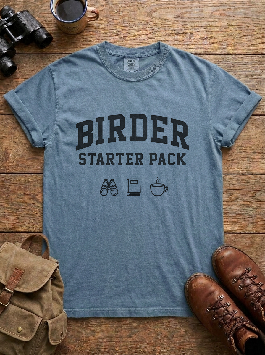 Birder Starter Pack Tee, Blue Jean