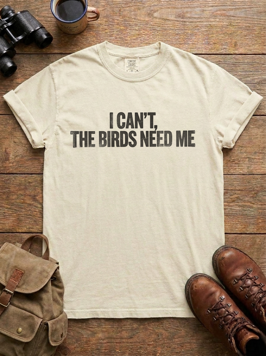 I Can't, the Birds Need Me Tee, Ivory
