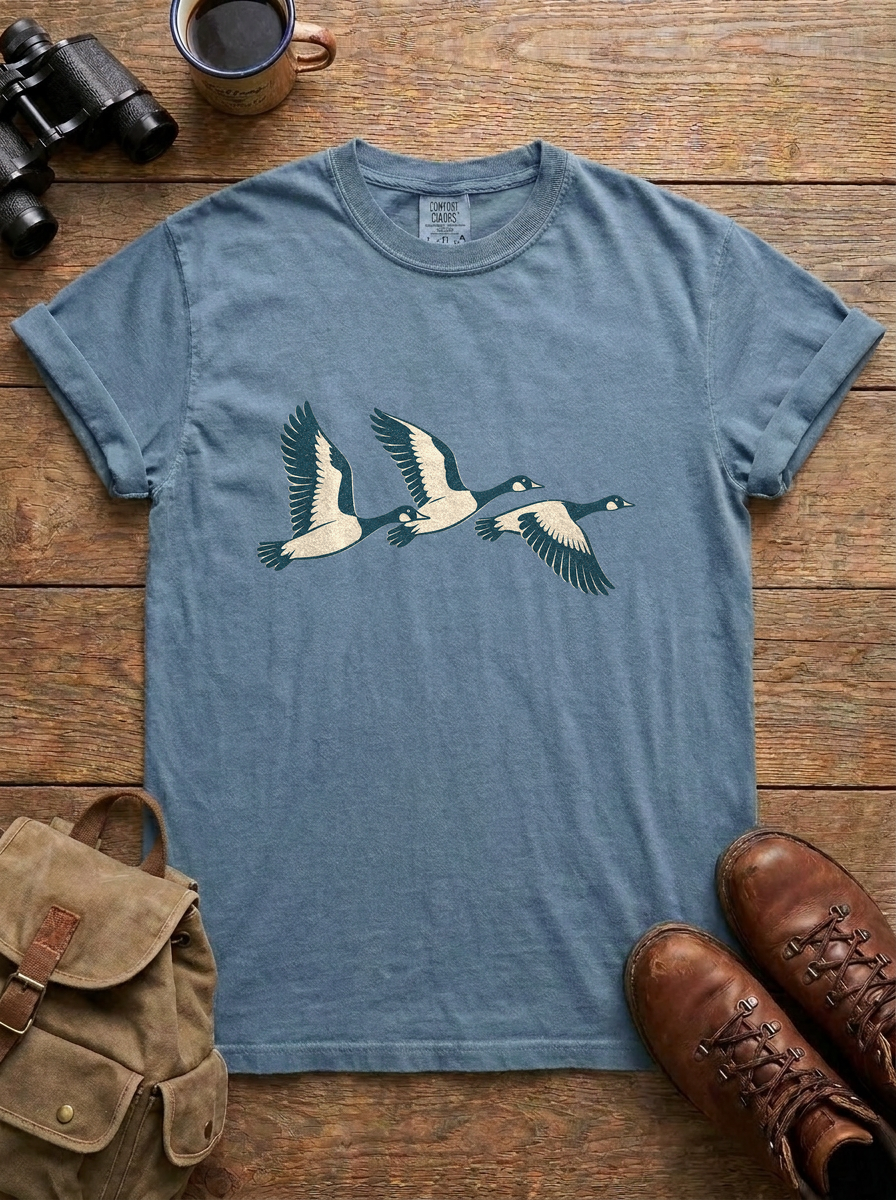 Geese Overhead Tee, Blue Jean
