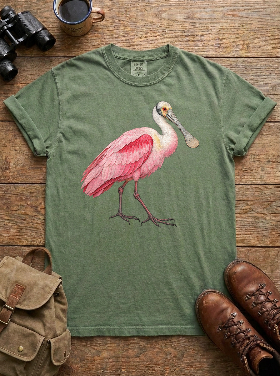 Roseate Spoonbill Tee, Moss