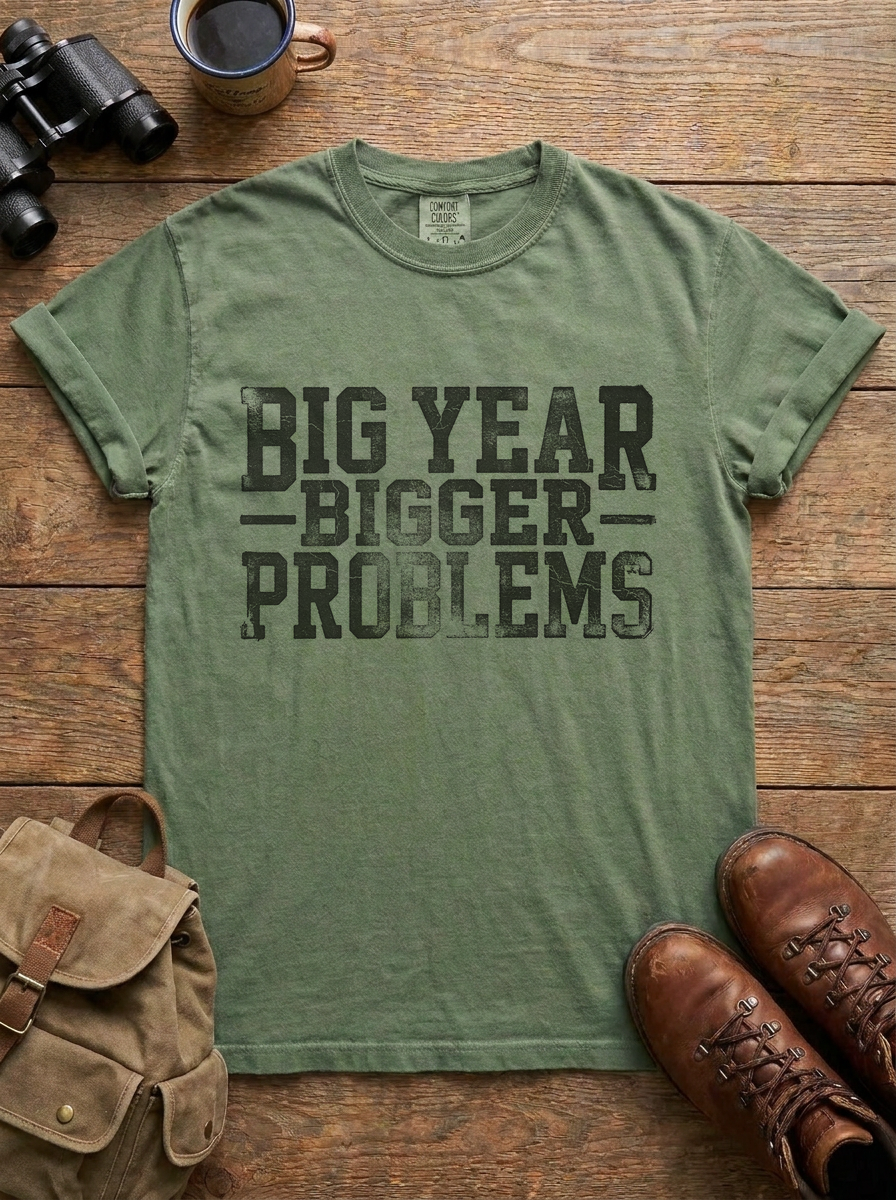 Big Year, Bigger Problems Tee, Moss