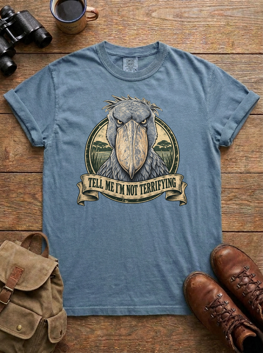 Shoebill Tee, Blue Jean