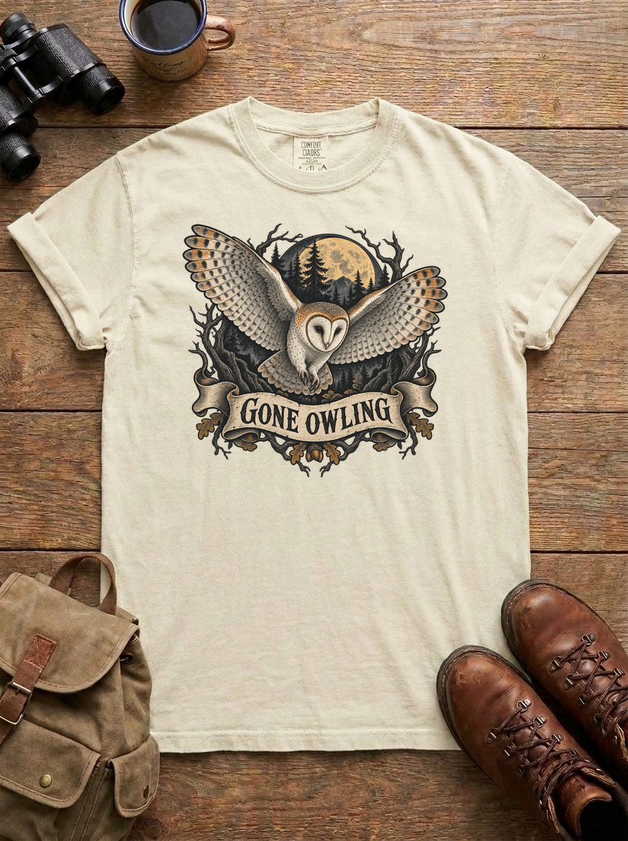 Gone Owling Tee, Ivory