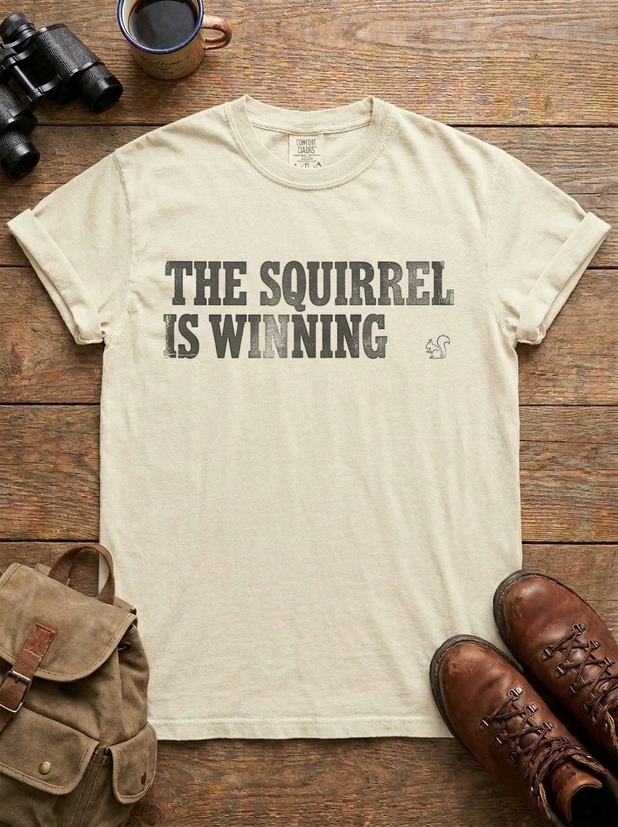 The Squirrel Is Winning Tee, Ivory