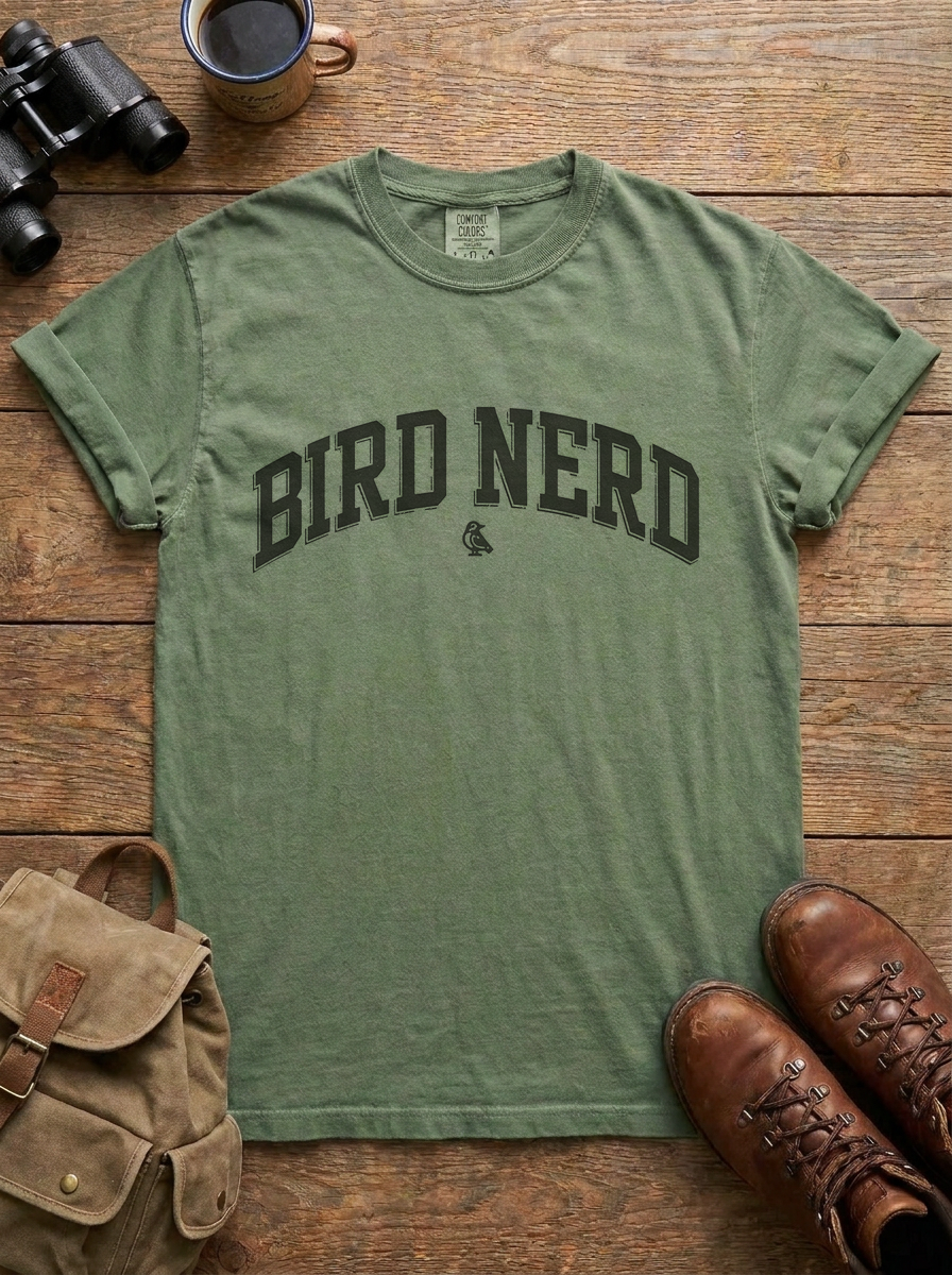 Bird Nerd Tee, Moss