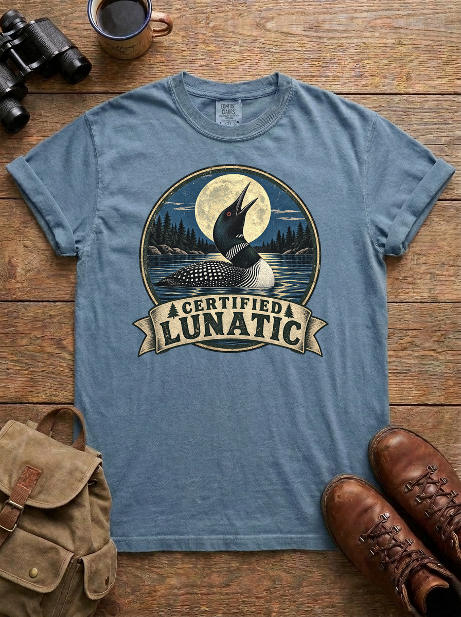 Certified Lunatic Tee, Blue Jean