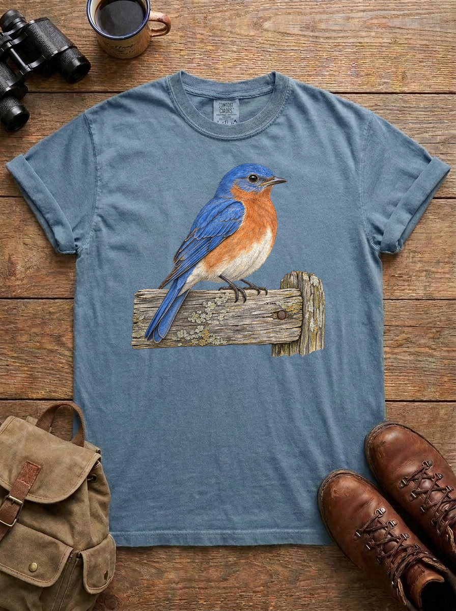 Eastern Bluebird Tee, Blue Jean