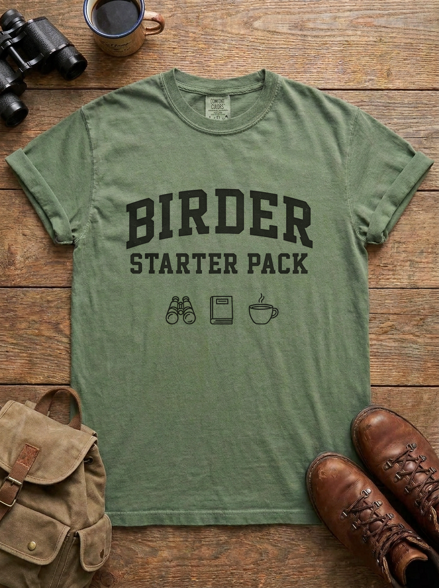 Birder Starter Pack Tee, Moss