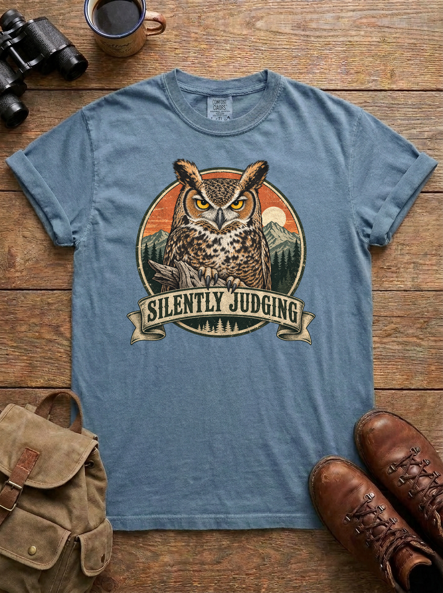 Silently Judging Tee, Blue Jean