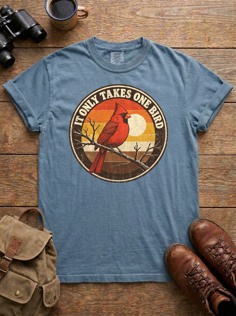 It Only Takes One Bird Tee, Blue Jean