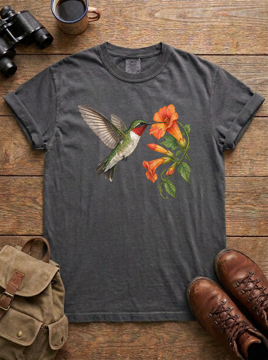 Ruby-Throated Hummingbird Tee, Pepper