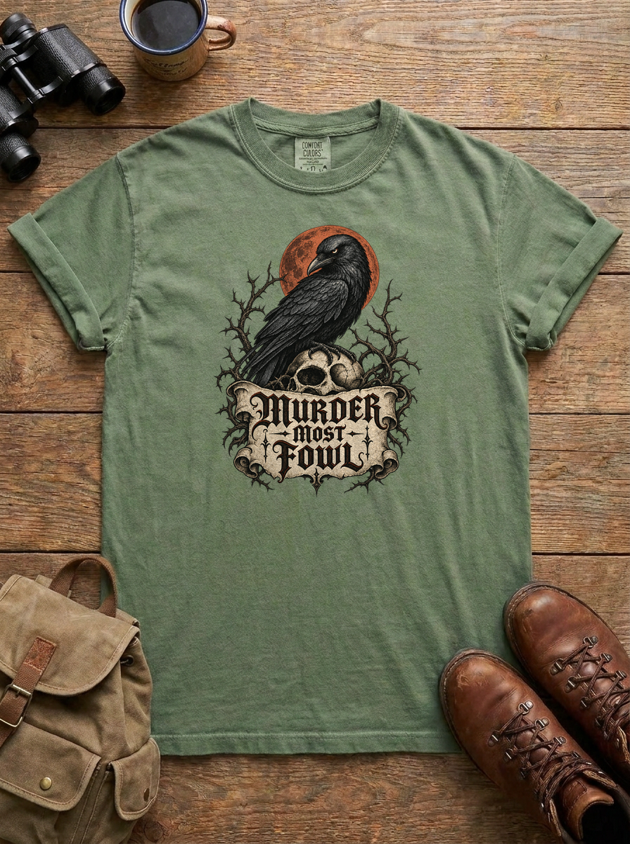 Murder Most Fowl Tee, Moss