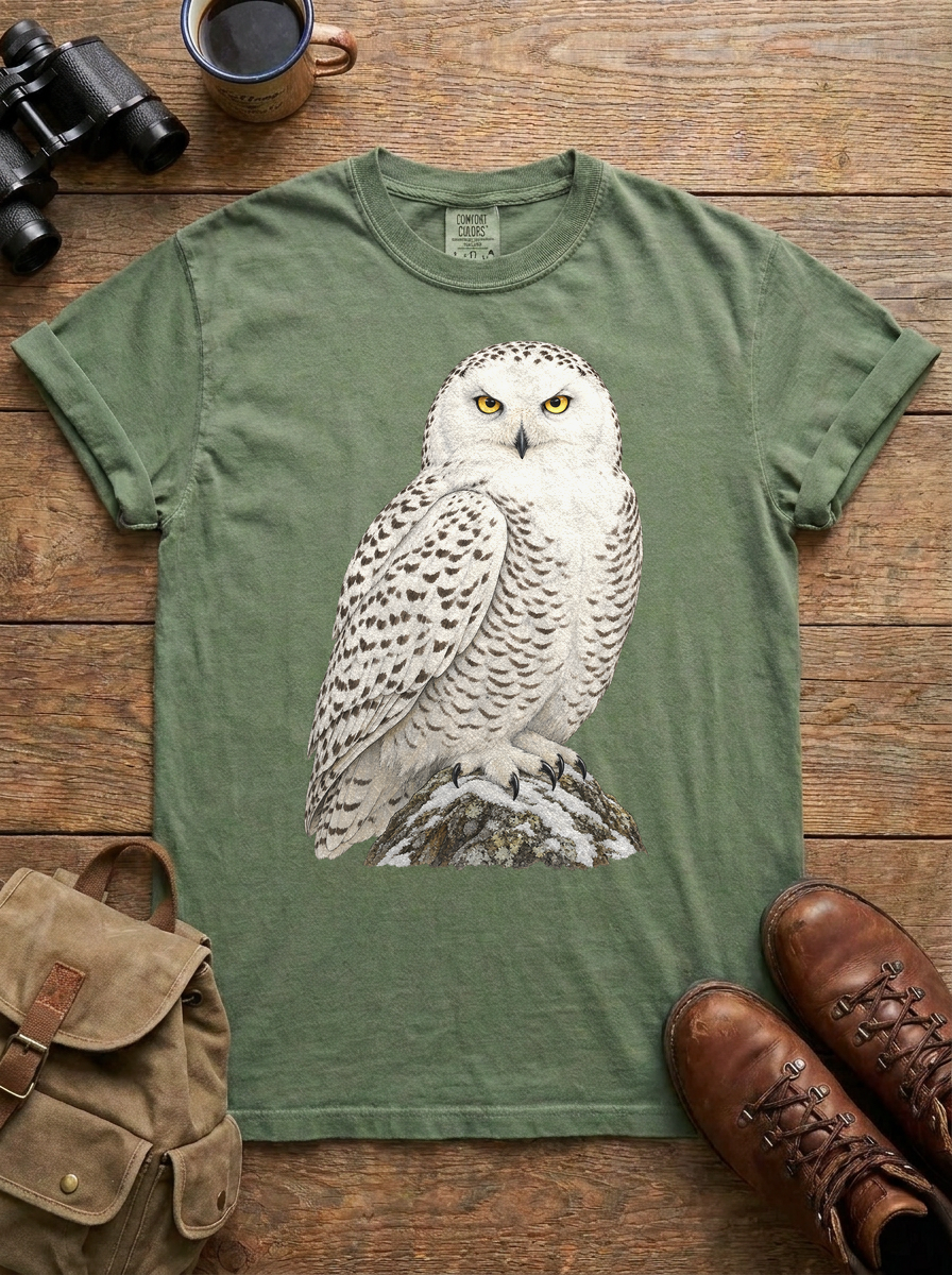Snowy Owl Tee, Moss