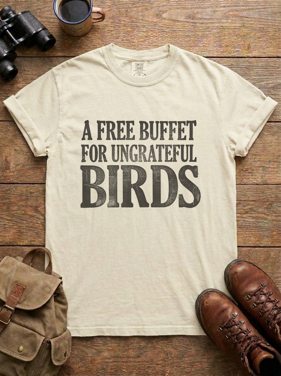 A Free Buffet for Ungrateful Birds Tee, Ivory