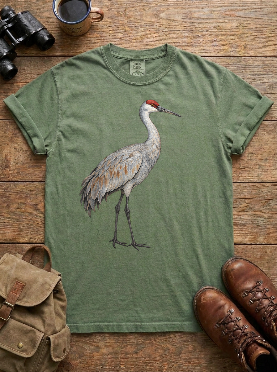 Sandhill Crane Tee, Moss