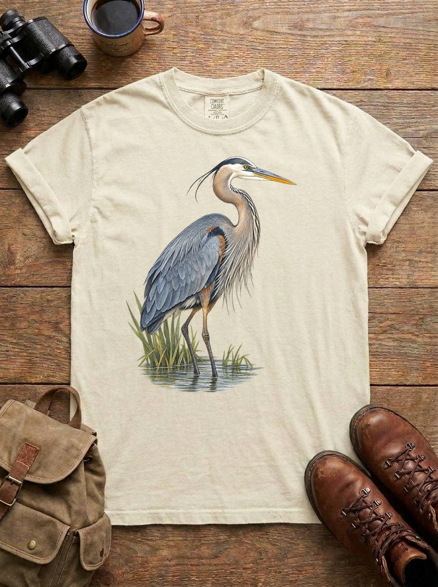 Great Blue Heron Tee, Ivory