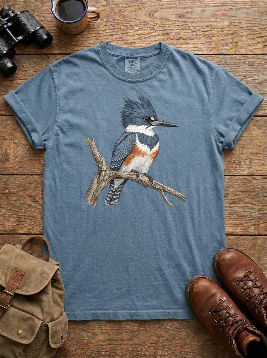 Belted Kingfisher Tee, Blue Jean