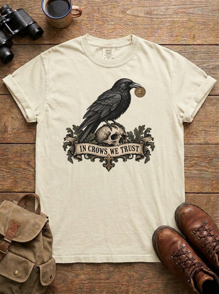 In Crows We Trust Tee, Ivory