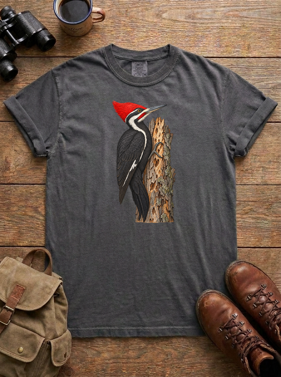 Pileated Woodpecker Tee, Pepper