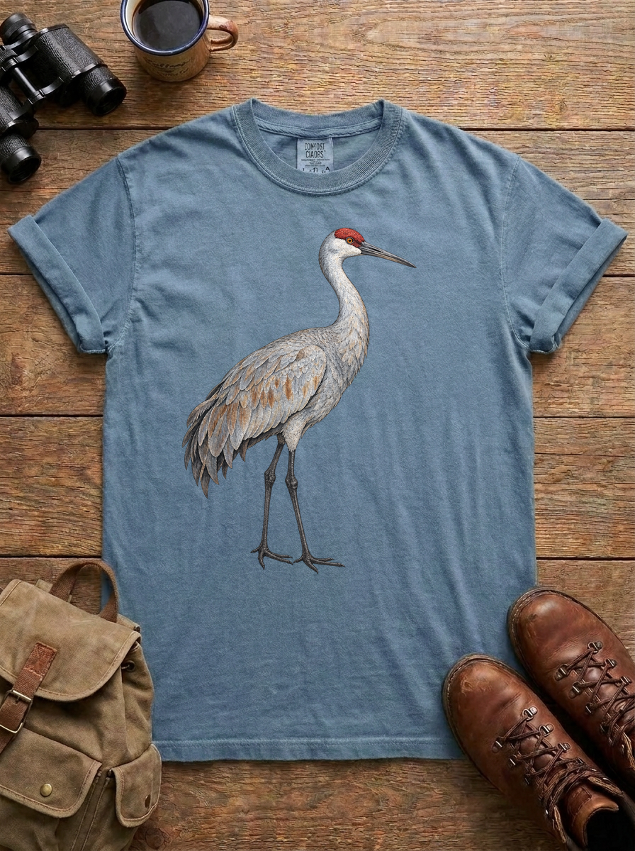 Sandhill Crane Tee, Blue Jean