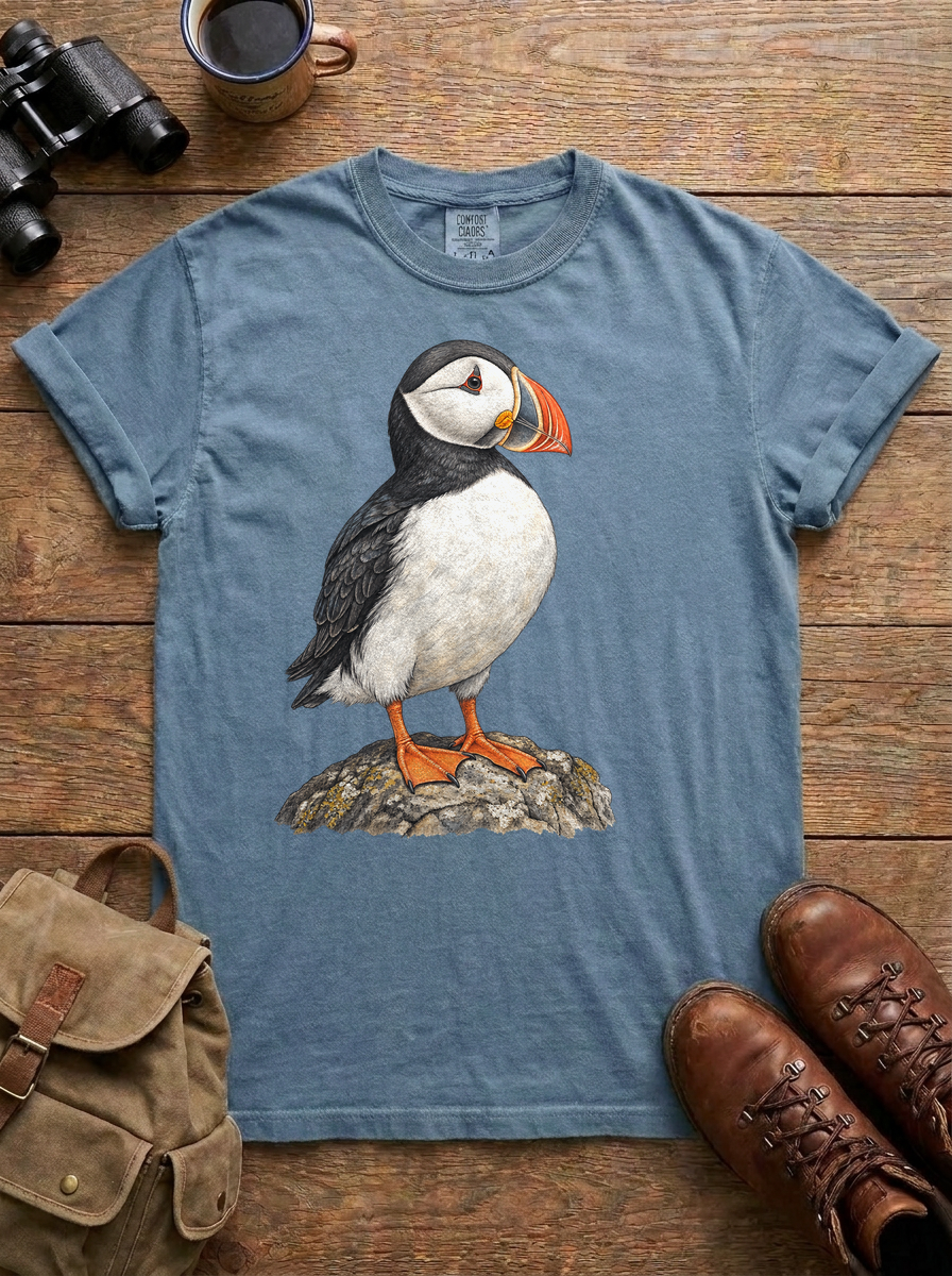 Atlantic Puffin Tee, Blue Jean
