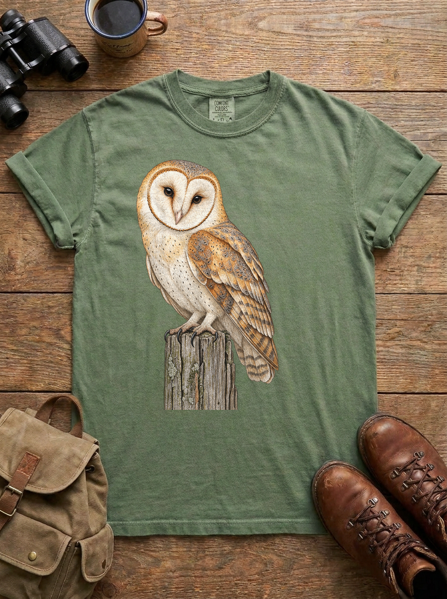 Barn Owl Tee, Moss
