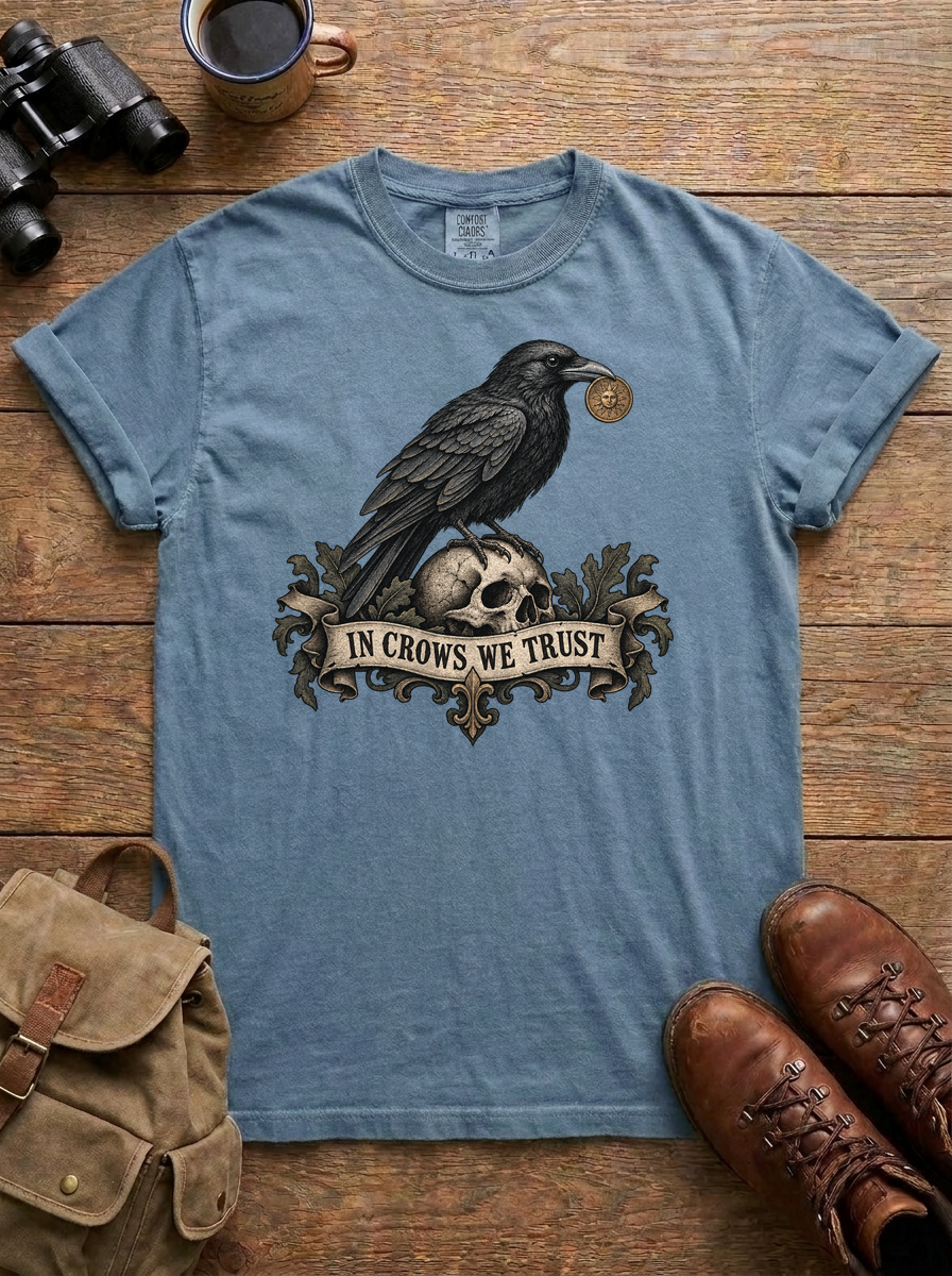 In Crows We Trust Tee, Blue Jean