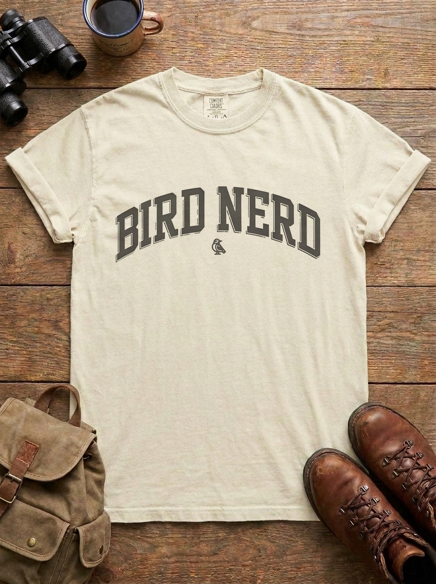 Bird Nerd Tee, Ivory