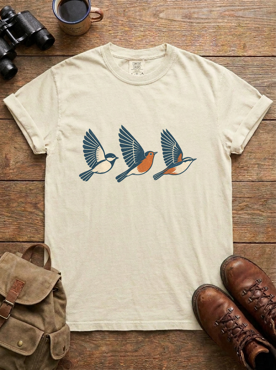 Songbirds in Flight Tee, Ivory