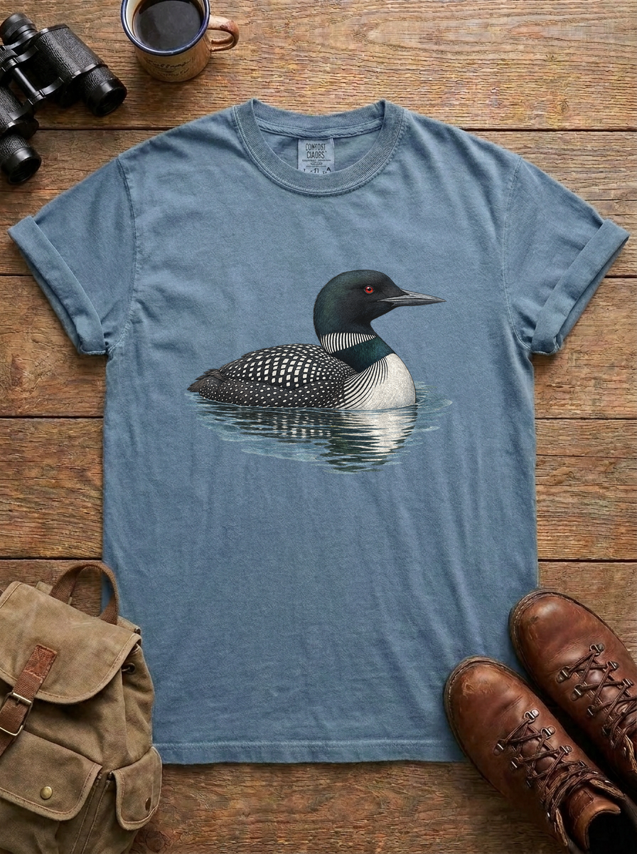 Common Loon Tee, Blue Jean
