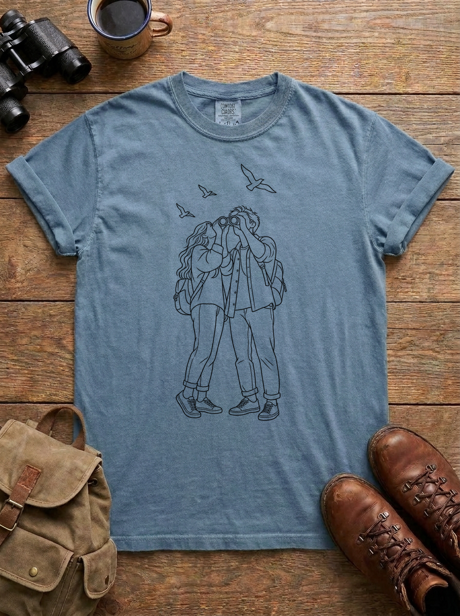Birding Together Tee, Blue Jean
