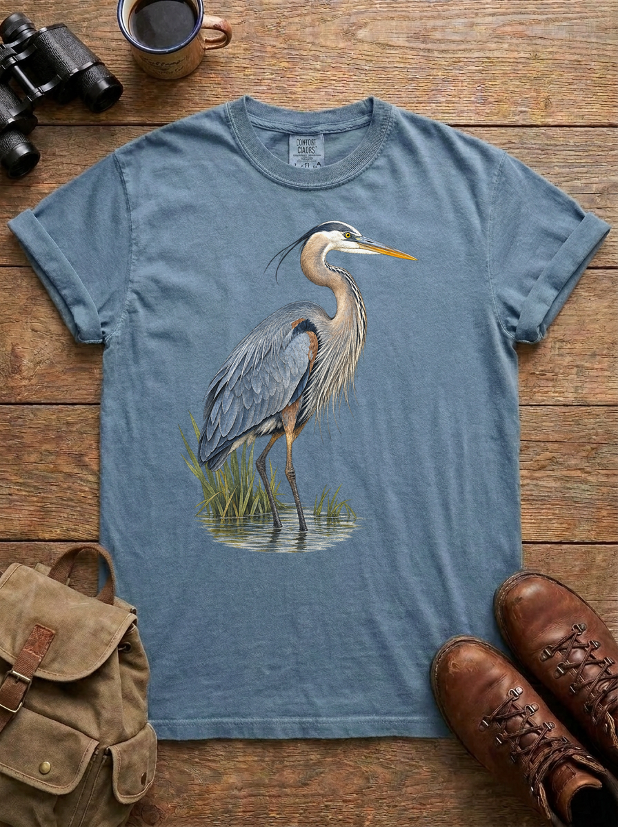 Great Blue Heron Tee, Blue Jean