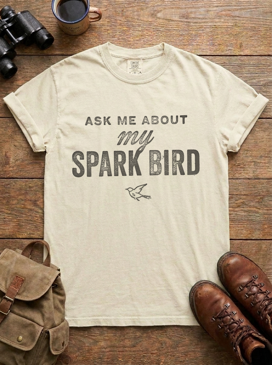 Ask Me About My Spark Bird Tee, Ivory