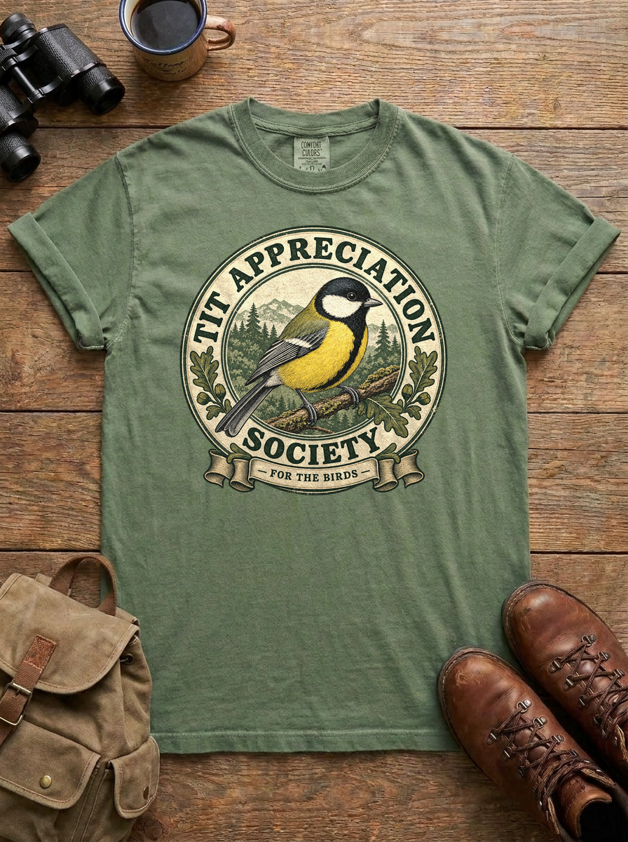Tit Appreciation Society Tee, Moss
