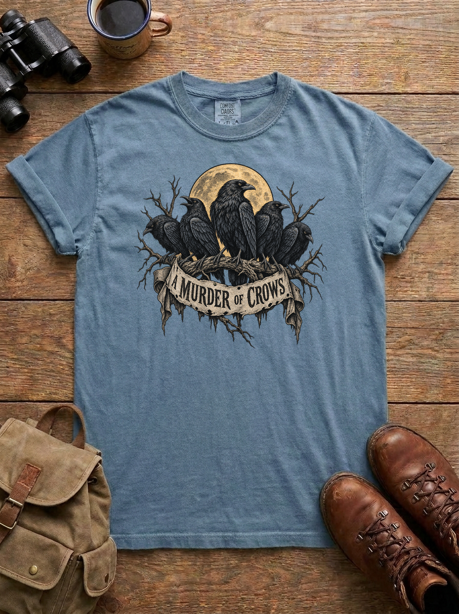 A Murder of Crows Tee, Blue Jean